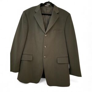 Arnold Brant 100% Cashmere Blazer 44R Mens Dark Olive Green Sport Coat‎